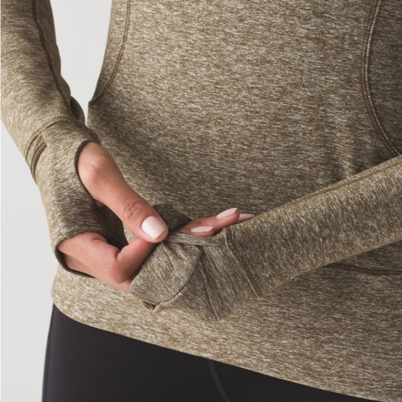 lululemon Rush Hour 1/2 Zip Pullover Heathered Military Green Sz 4 - Picture 7 of 16